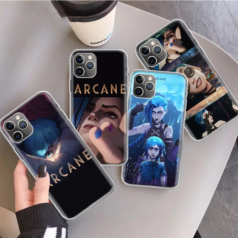 Anime Arcane Jinx Vi Silicon Call Phone Case For Apple iPhone 16 15 14 11 Pro Max 13 Plus 12 Mini 7 8 + X XR XS SE Cover Shell 1