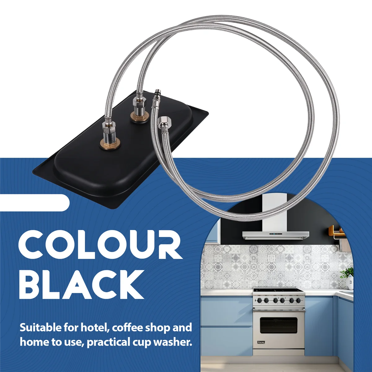 New Pitcher Rinser Stainless Steel Bar Glass Rinser for Sink, Cup Washer Spray Rinser for Hotel Cafe Restaurant Black