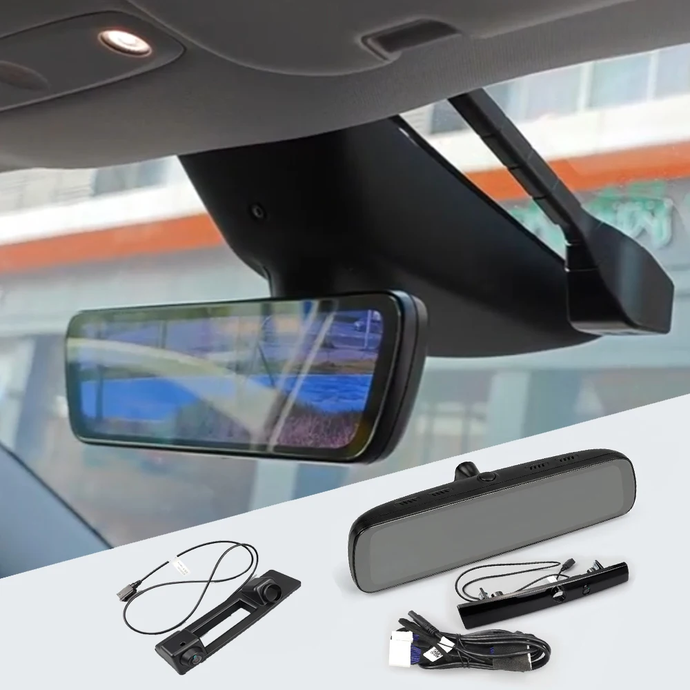 2K Mirror Dash Cam 9.36 Inch Streaming Rear View Mirror for Tesla Model 3 Y Car Camera Front and Rear Dual Lens Video Recorder