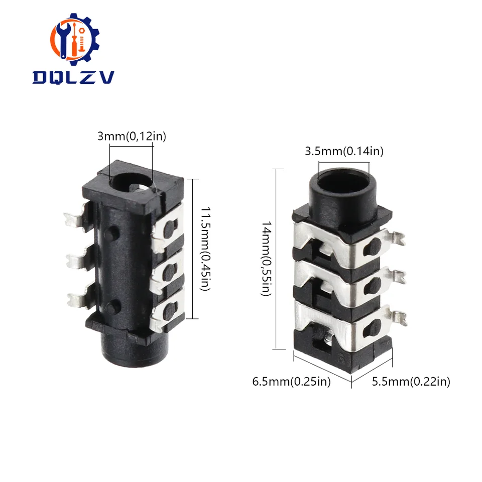 PJ313D PJ-313D 3.5 mm Female Audio Connector SMT 6Pin Stereo