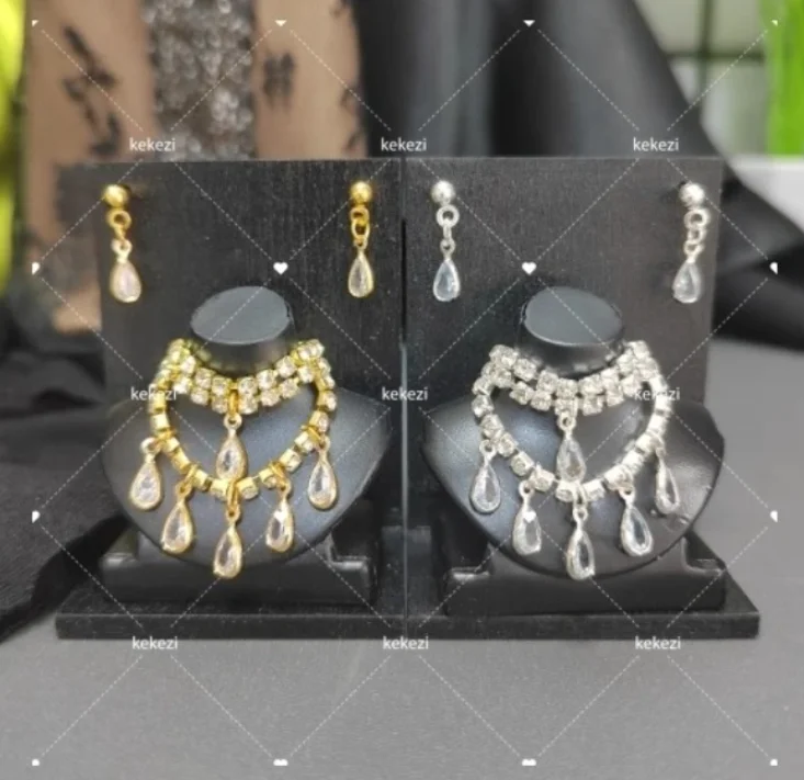 Doll Mini Jewelry Accessories 1/6 Miniature Earrings Necklace Ring Doll Mini Bracelet Jewelry Luxury Doll Decorated