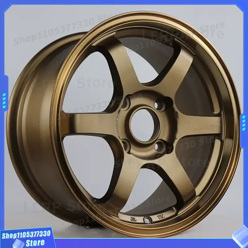 Sand Bronze TE37 Style Aluminum Alloy Wheels 4x100 5x114.3 Stream Molded Rims for Passenger Cars Size 15 16 17 18 19 20 22