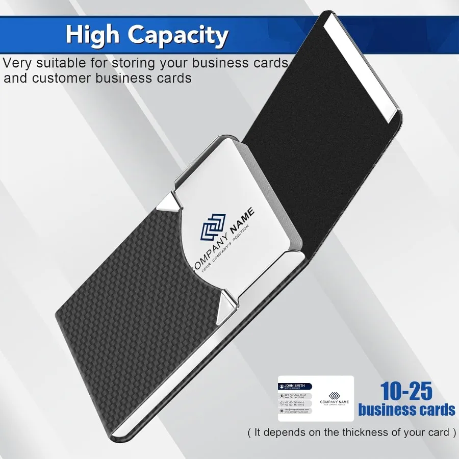 حامل بطاقة العمل المعدنية النحيفة حافظة بطاقات الأعمال حامل بطاقة الوعاء للنساء أو الرجال بو الجلود حامل بطاقة الأعمال حافظة تتفاعل B #5