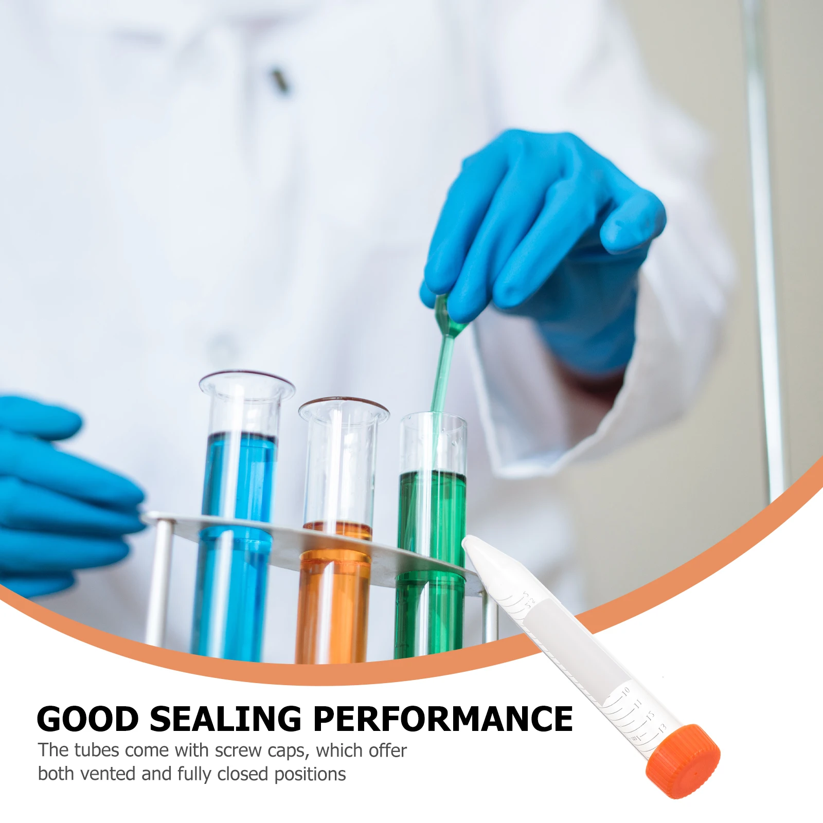 25pcs Tubes with Screw Caps 50ml Laboratory Supplies Plastic Test Vials Clear Scale Precision Measurement