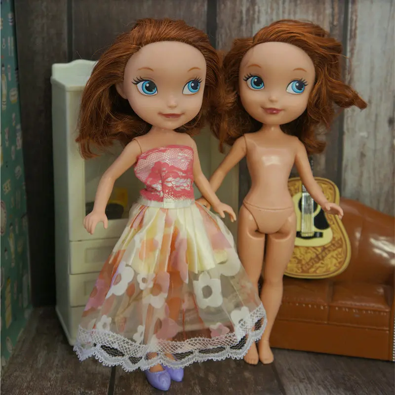 Fashion Princess Doll Head 1/7 Doll Accessories Dress Up Doll Head with Coffee Curly Hair