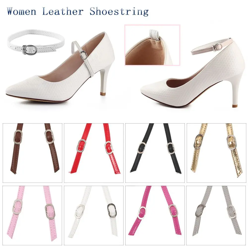 Women Shoe Accessories PU Leather Locking High Heels Bundle Shoelace Anti-skid Straps Ankle Tie Strap Band