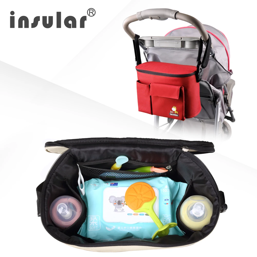 Insular-bolsas de aislamiento térmico para pañales de bebé, bolsas impermeables para cambiador de pañales, enfriador para cochecito de mamá