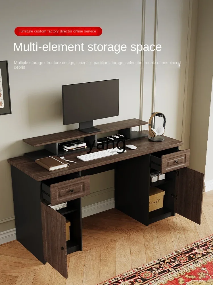 LH antique desk with heightening rack modern retro computer desk home study writing desk
