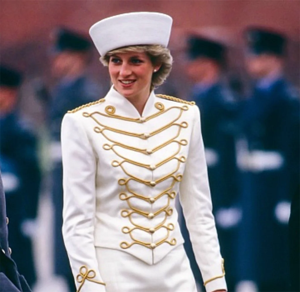 Diana Frances Spencer Coaplsy Parade Jacket Princess Of Wales Cosplay White Jacket Diana Military Hussar Coat For Women