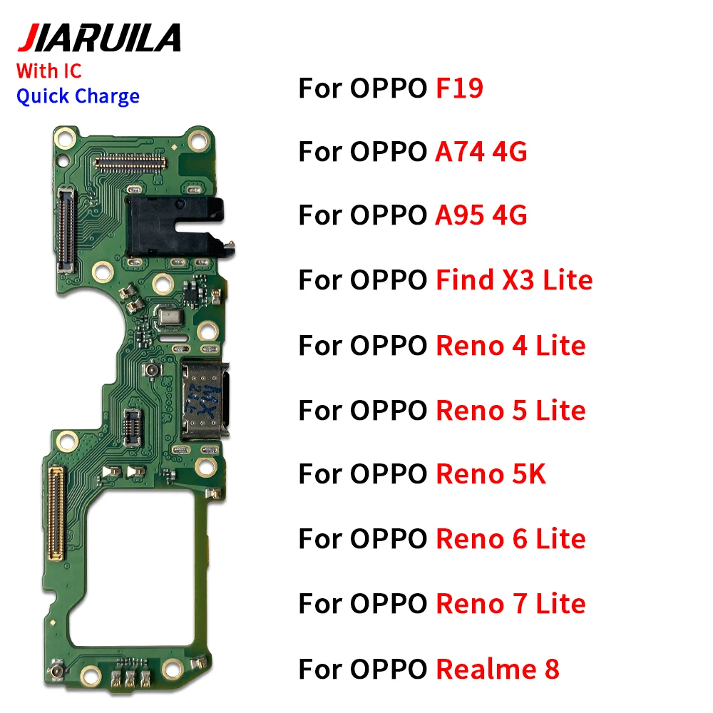 10Pcs USB Power Charging Connector Plug Port Dock Flex New For Oppo A95 A74 Find X3 Lite Realme 8 Reno 6 Lite  4 5 5K 7 Lite