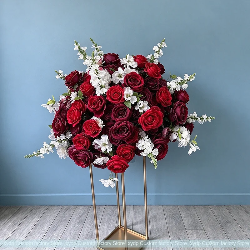 Grüne und weiße künstliche Rosen, Calla-Lilien, Amaranthus-Gras, Blumen-Mittelstück, Blumenball für Hochzeitsbogen, Hintergrund, Party-Dekoration ﻿ – Detail 7
