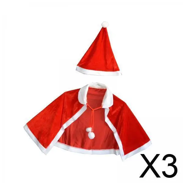 Elegancka Czerwona Peleryna Płaszcz Dziewczęcy Świąteczny Szal Flanelowy Strój Świętego Mikołaja Przebranie dla Dzieci na Halloween Cosplay Event