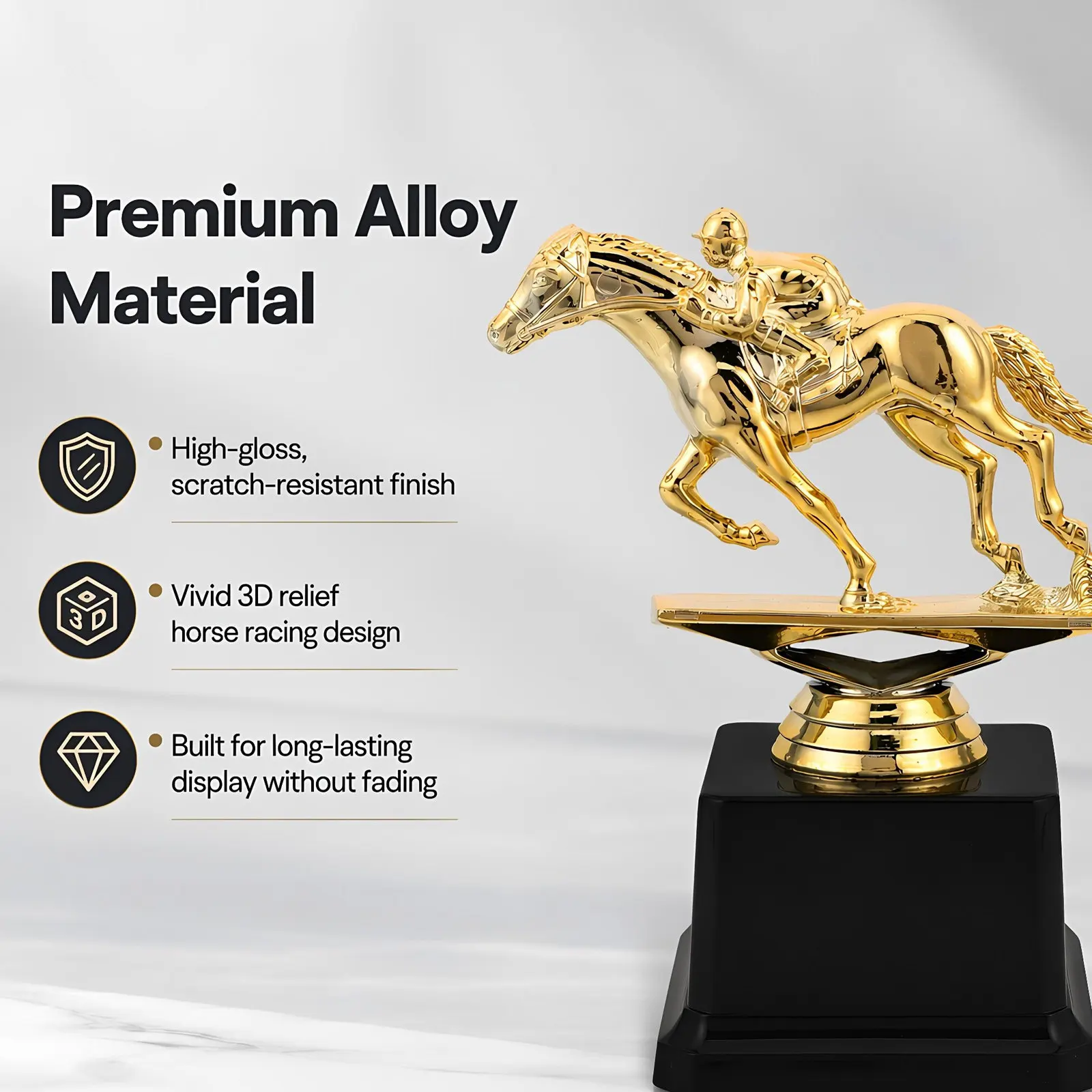 Horse Racing Trophy Cup Golden Horse Riding Figurine Award Trophy Equestrian Championship Prize Team Competition Display Decor