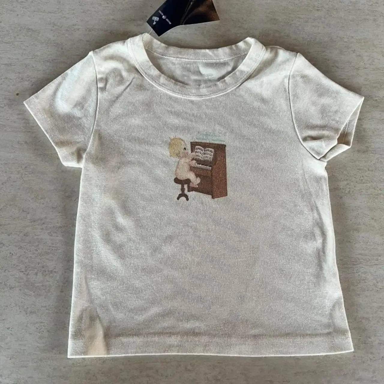 

American Retro Angel Printing Y2K Baby T-shirt Short-sleeved Top Gothic Street Clothing White Top Emo Loose Minimalist Rock Top