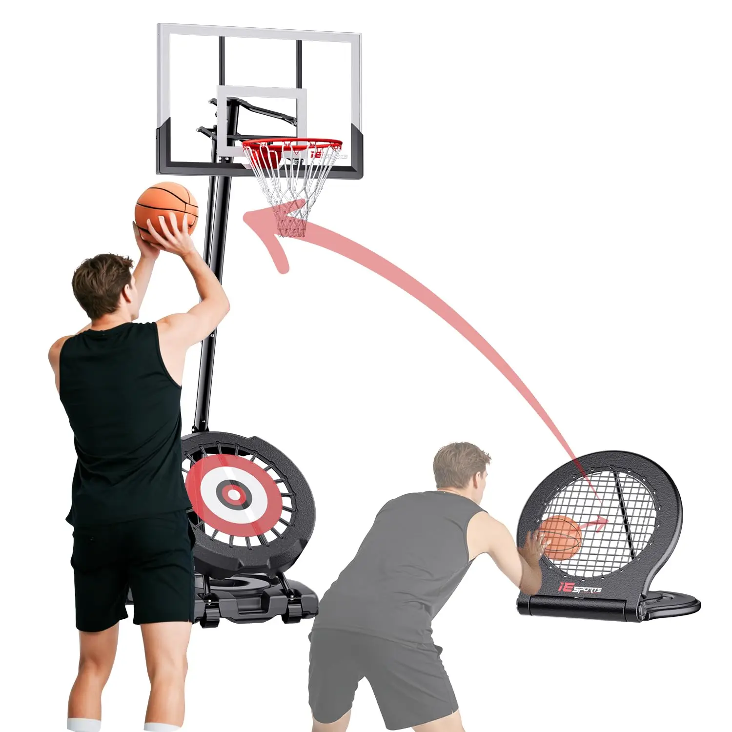 

Баскетбольная система с кольцом и отбойником, регулируемая по высоте (8-10 футов), портативная баскетбольная стойка для двора, усиленная конструкция, на заказ