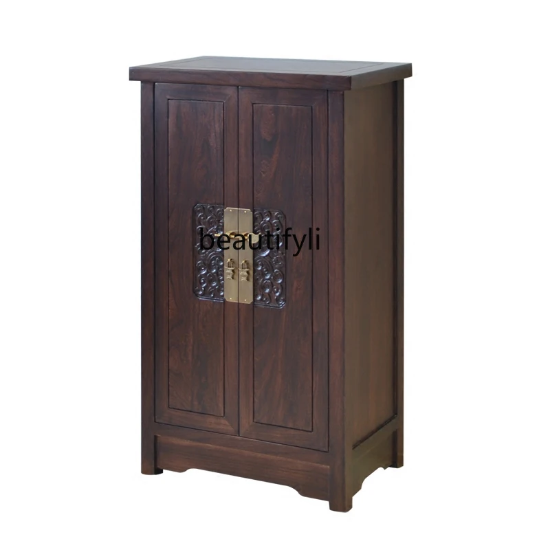 

Chinese Style Small Entrance Cabinet Solid Wood Classical Elm Hall Cabinet Complete Partition Shoe Cabinet