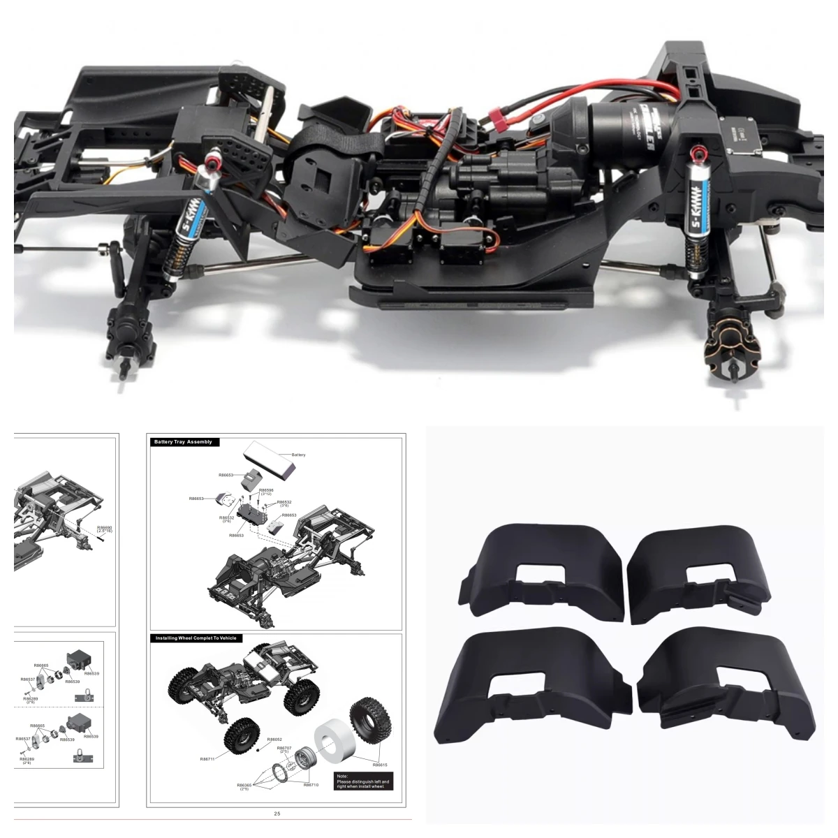 Original accessories RGT Baffle A (L/R) R86554 for EX86190 1/10 Realistic Crawler 4WD Real Hard-core Off-road Vehicle Model Car