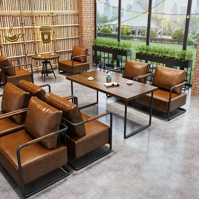 Bistro tables and chairs Internet celebrity cafe milk tea shop table and chair combination leisure book bar dessert shop