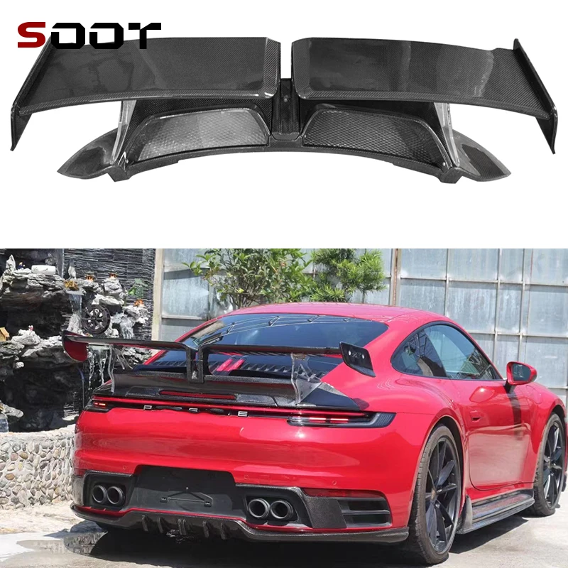 

For Porsche 992 Tahriat Style Carbon Fiber Spoiler Tail fins Rear Trunk Spoiler Guide Wing Rear Wing Car Auto Parts