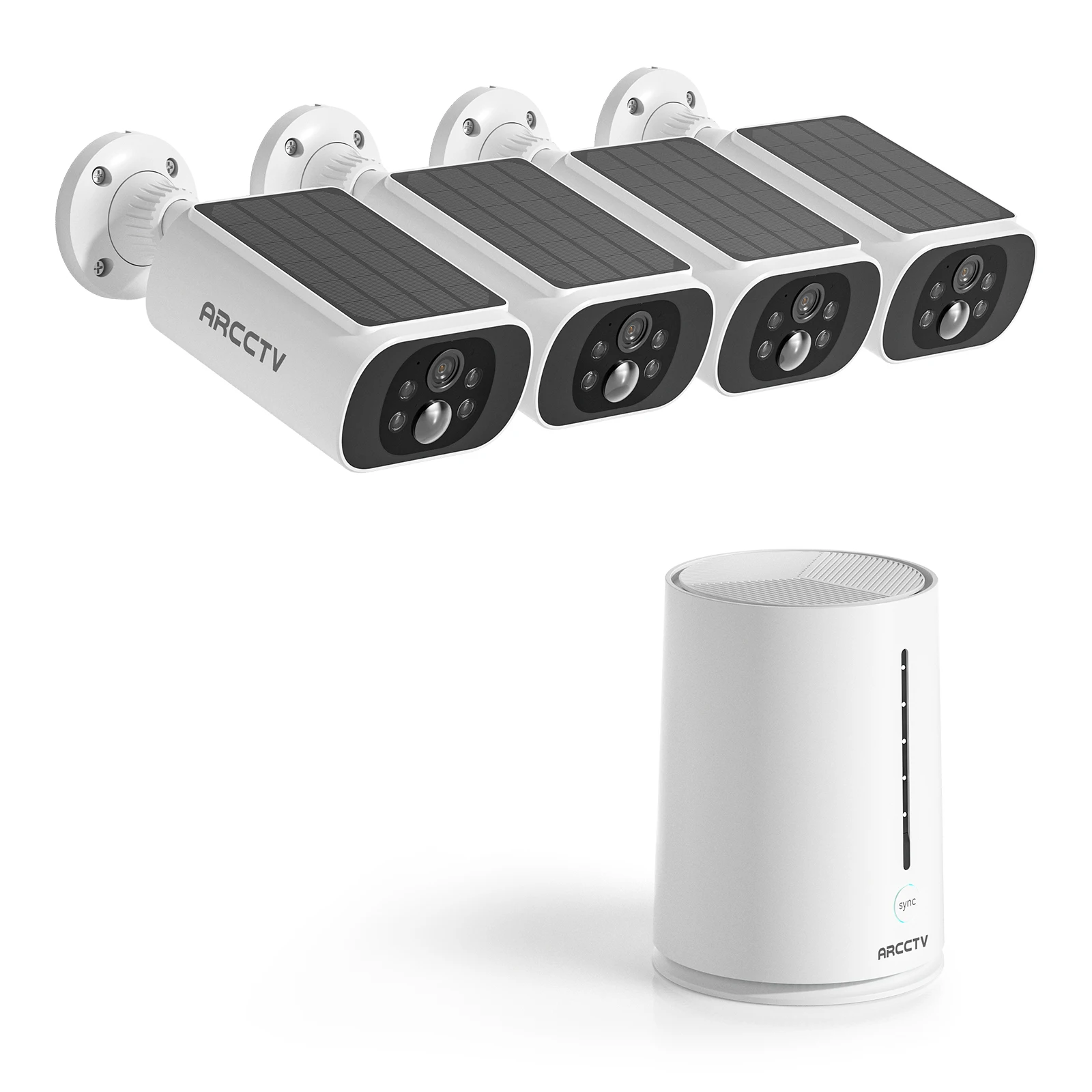 ARCCTV 2K Wifi Solar Batterie Kamera Kit Überwachung Sicherheit System Humanoiden Erkennung Sirene Alarm Outdoor Drahtlose Kamera Set