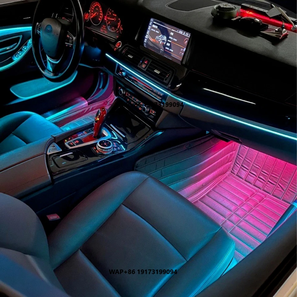 For B-MW 5 Series F10 F18 Automotive Ambient Lighting Luminous Dashboard Door Handle Screen Replacement APP Auto Lighting