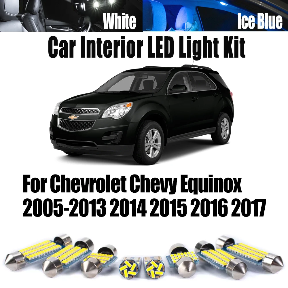 Canbus LED Interior Dome Ceiling Trunk Light Car Number Plate Bulb Kit For Chevrolet Chevy Equinox 2005-2013 2014 2015 2016 2017
