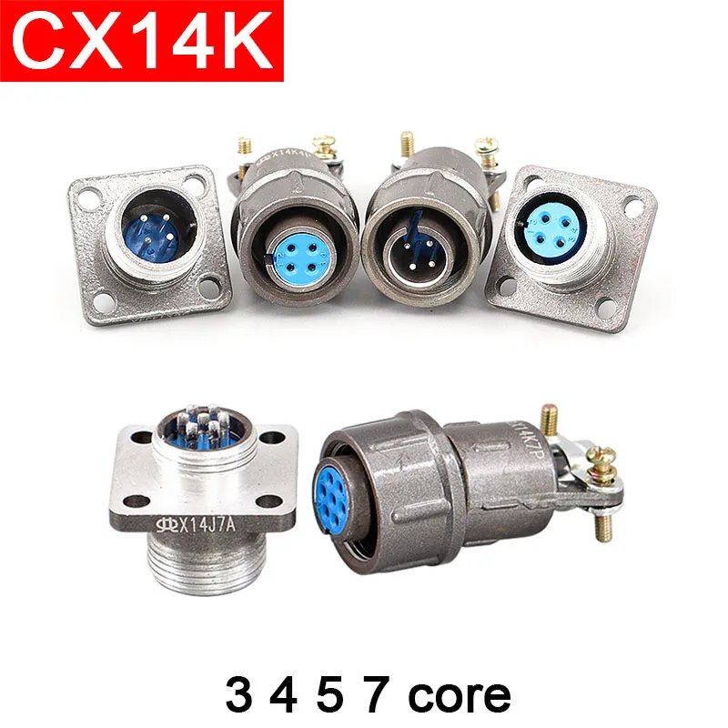 Aviation Socket CX14K-3 4 5 7 Pin Positive Reversal Plug Cable Connector 14MM R…