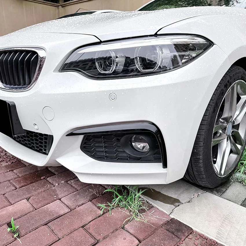 New! Front Bumper Lip Splitter Fog Lamp Grill Spoiler Cover Air Vent Wind Knife Body Kits For BMW 2 Series F22 F23 M Sport 2015-