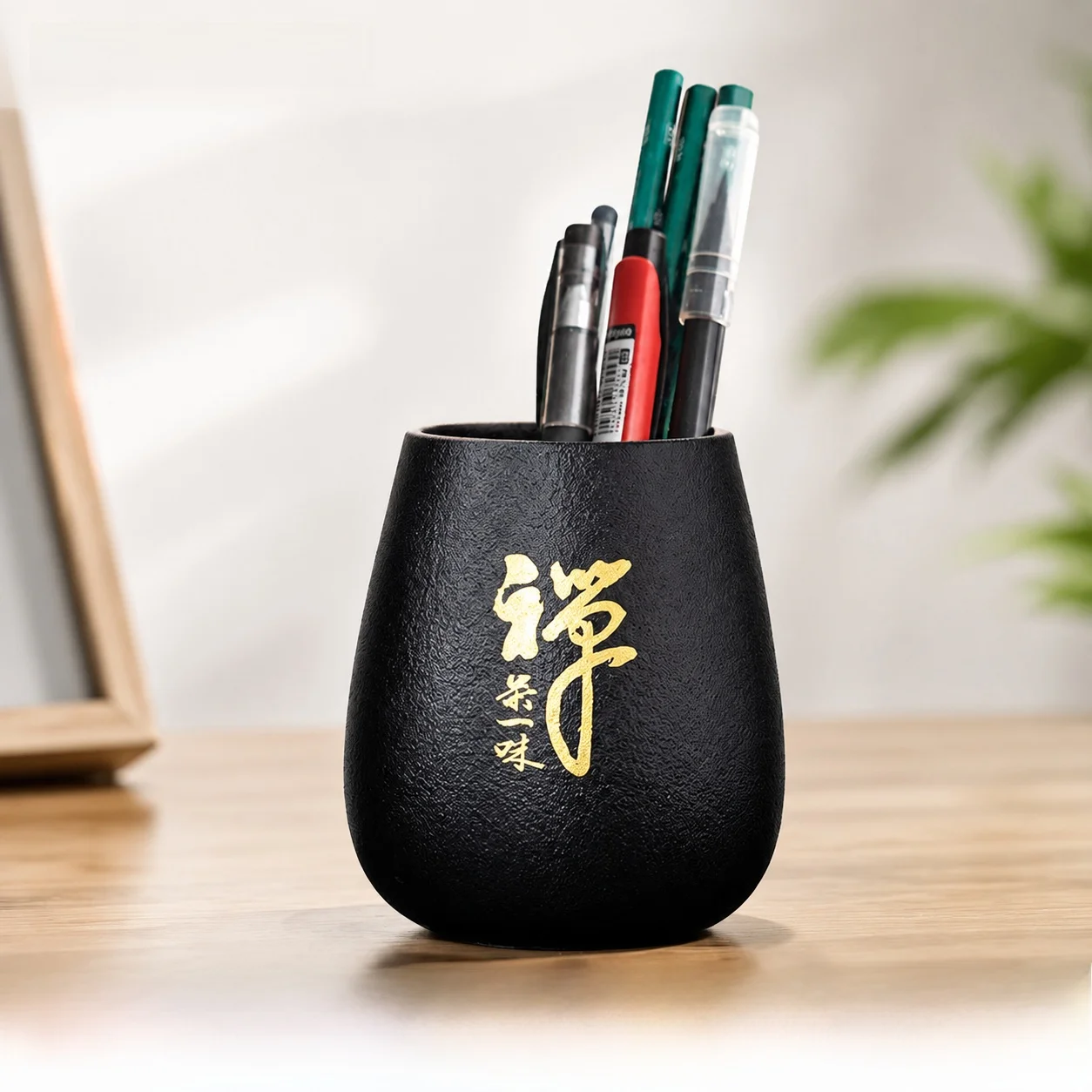 モダンミニマリストセラミックペンホルダー、オフィス学習用多機能レトロ収納缶、デスクトップデコレーションアイテム、中国福建省泉州産