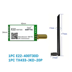 LoRa Wireless Module 433MHz 470MHz 490MHz CDSENET E22-400T30D 30dBm 10km UART RF Chip Transceiver Receiver Transmiter