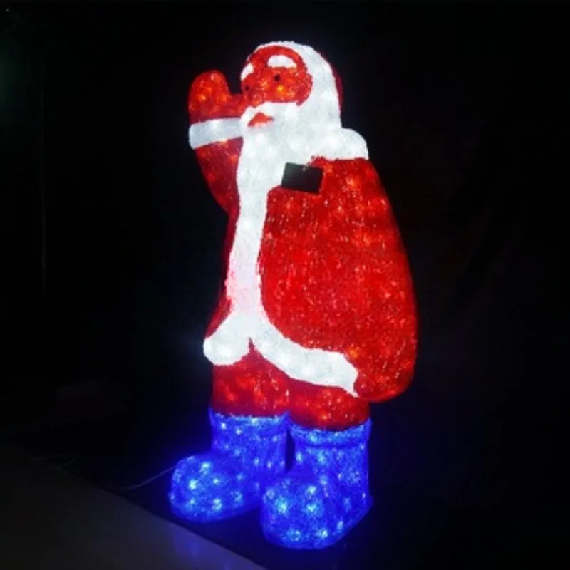 Big Santa Claus Led Outdoor Christmas Light Sculptures Led 3d Deer Motif Light For Shopping Mall Decoration