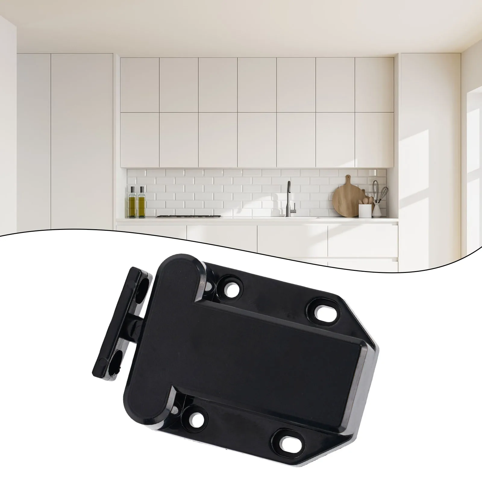 Durables High Quality Catch Latch Push To Open ABS Beetles Drawer Black Cabinet Latch Catch Touch Cupboard Doors