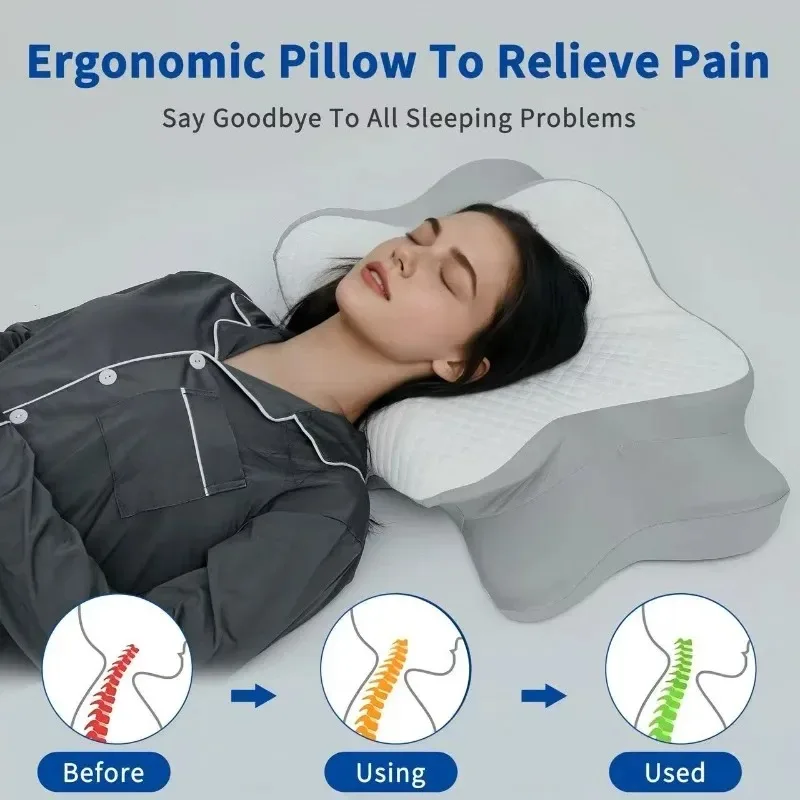 

Новая подушка-бабочка, защита шейного отдела позвоночника, подушка для сна, домашняя подушка для сна, специальная боковая хлопковая подушка с эффектом памяти для сна