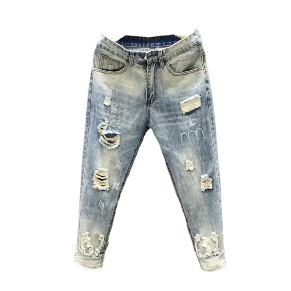 

Ripped Jeans Casual Slim Destroyed Jean with Holes Comfortable Holes Jeans