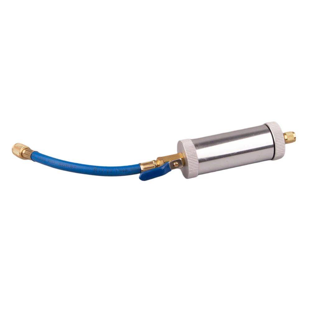 For R134A Automotive Air Conditioning Compressor Oil Injector Tool Metal Dye Filler With 14 Thread For HVAC Refrigeration Hose