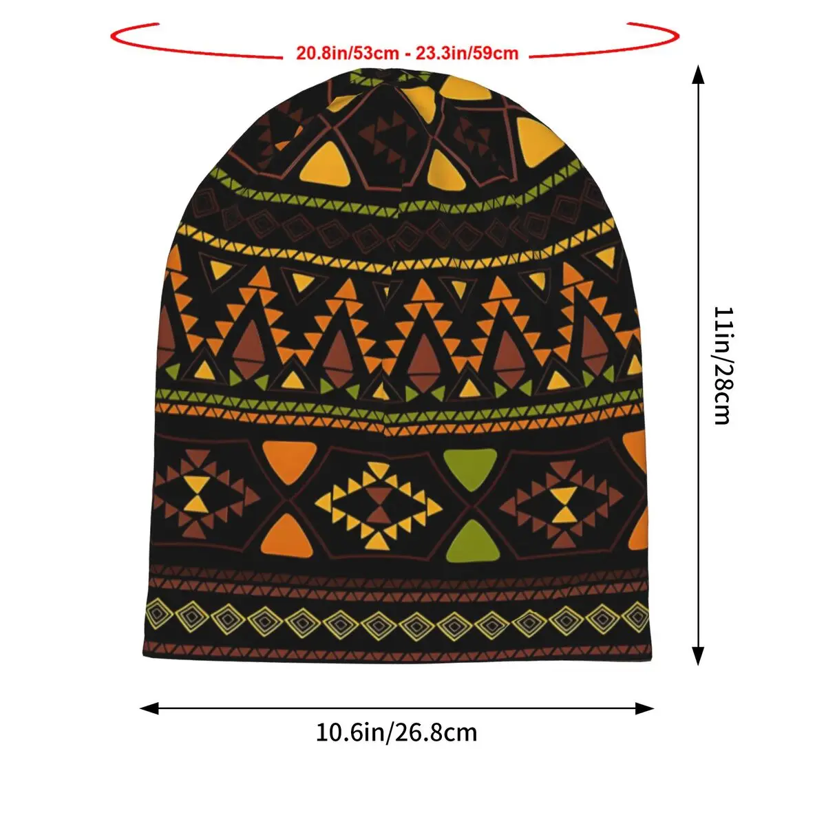 Ethnic African Pattern Men Women Thin Beanies Outdoor Ski Cap Double Layer Fabric Bonnet Hat