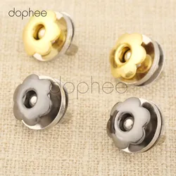 dophee 5sets 17mm Magnetic Snaps Flower-Shaped 2 Colors Buckles Buttons Press Decoration For Sewing Craft Clothing Wallet Bag