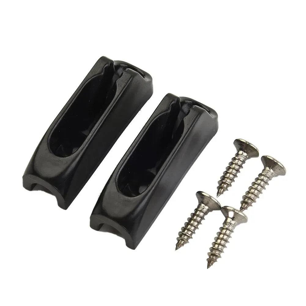 Pinces à Corde de Bateau en Nylon Noir, Accessoire Marin, Verrouillage existent, 44x13x15mm, 2 Pièces