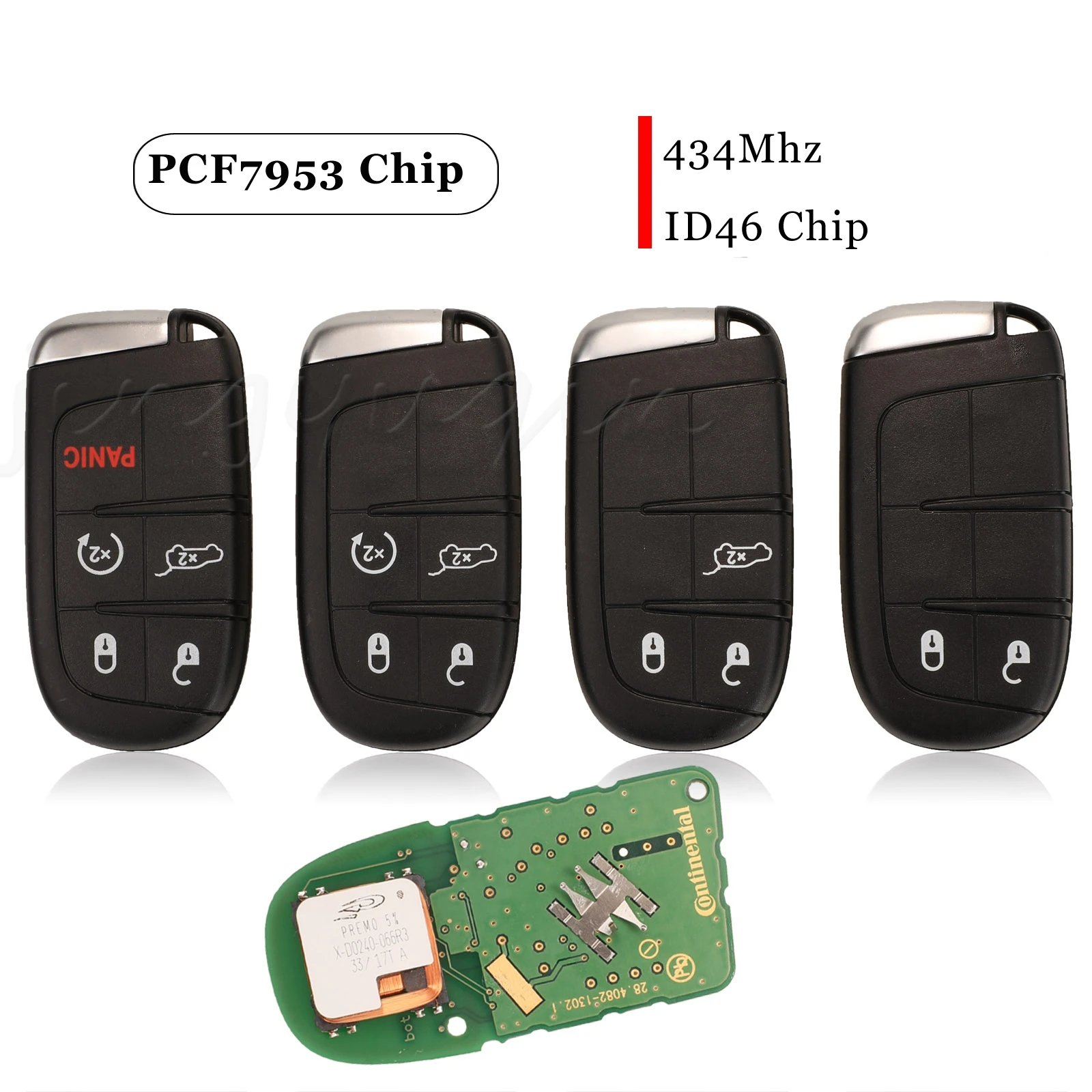 

jingyuqin For Jeep Grand Cherokee 2015-2019 Original M3N-40821302 Smart Remote Car Key Fob 434MHz PCF7953 ID46