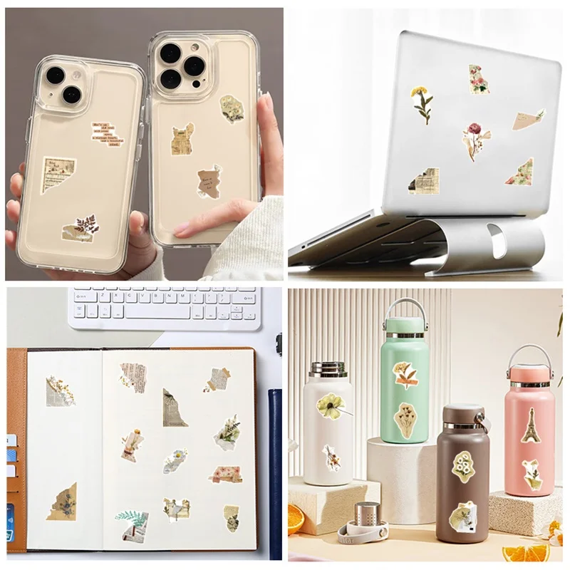 Picture 5: 10/30/50PCS Retro Incomplete Book Sticky PVC Sticker DIY Laptop Luggage Skateboard Decoration Scrapbooking