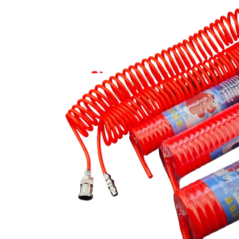 PU Air Hose High-Pressure  8*5 6*4 10*6.5 12*8 - Spiral Compressor Hose for Air Pump, 3/6/9/12/15M, Durable & Flexible