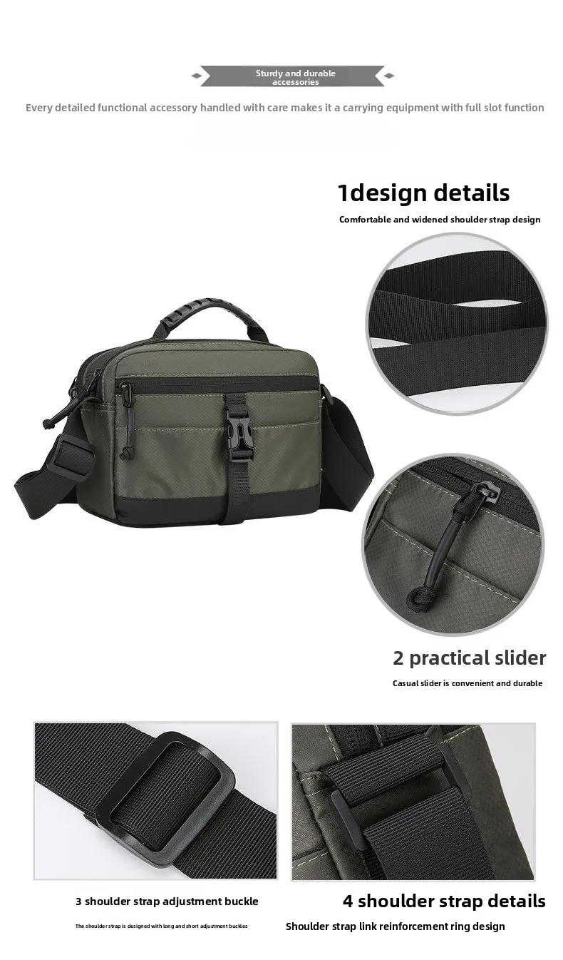 New Men's Single-shoulder Bag with Large Capacity, High-end Feel, Crossbody Bag, Versatile and Multi-functional Casual Bag