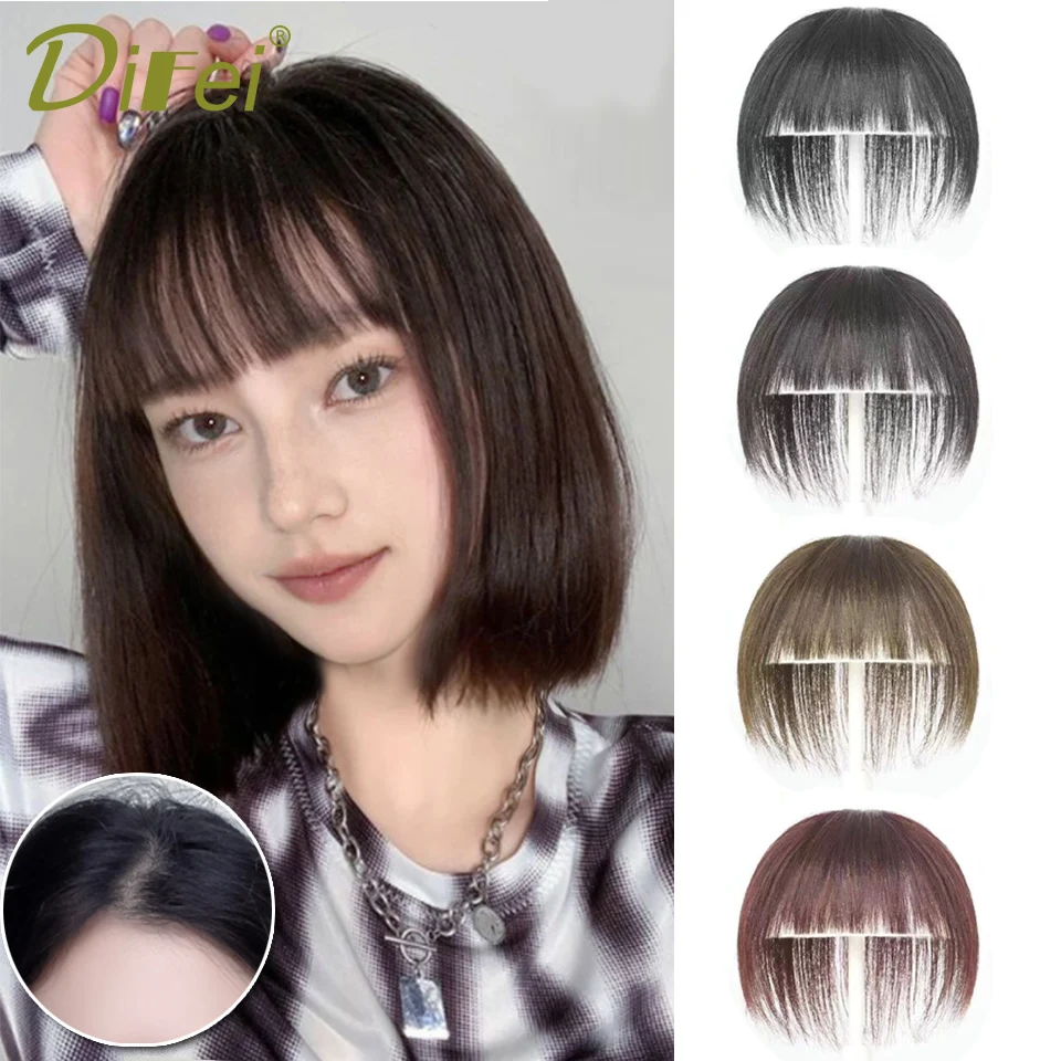 DIFEI Head Replacement Block Synthetic Wig Female Natural Hair Cover Breathable Straight Hair One-piece Replacement Piece Wig