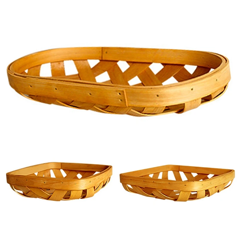 JFBL Hot Nordic Cedar Woven Wire Basket Egg Basket Gourmet Food Props Fruit Basket