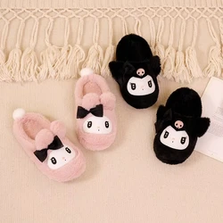 Sanrio Kuromi My Melody Kawaii Plush Slippers Plush Shoes Soft And Comfortable Cartoon Anime Slippers Gifts For Girls