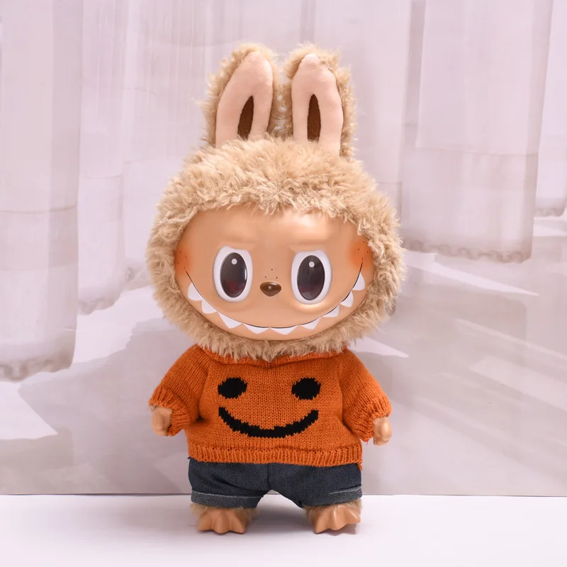 New Hot Sale 38cm Lafufu Handmade Custom Mobobo Jumpsuit The Monsters-Jump For Joy Fashion Knitted Sweater Cute Dress Kids Gifts