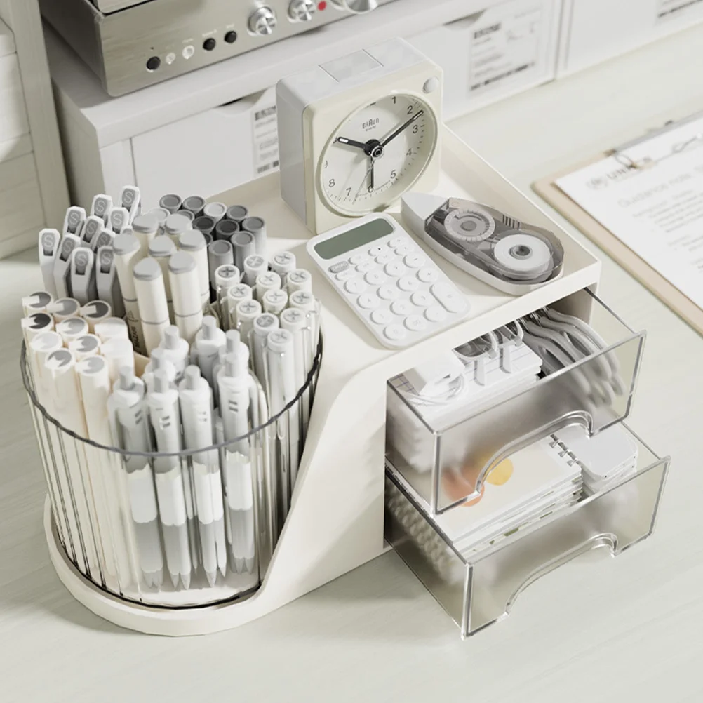 

Rotating Drawer Pen Holder Nice Desktop Organizer Drawers Sundries Shelf Organizers and Storage Binder for Pp Office Supplies