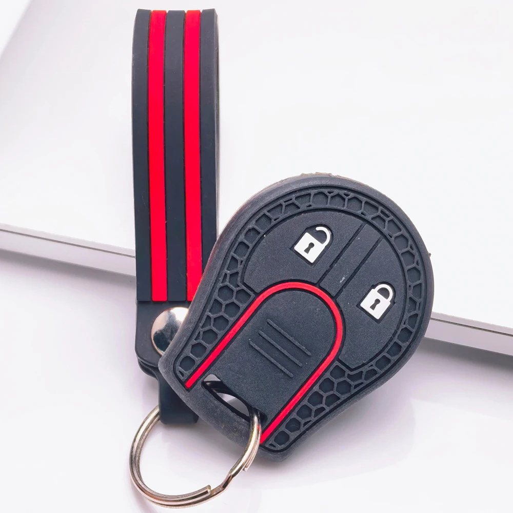 For Nissan Cabstar F24 Micra K12 Navara D40 Note E11 NV200 M20 Pathfinder R51 Qashqai J10 Key Cover With Double Loop