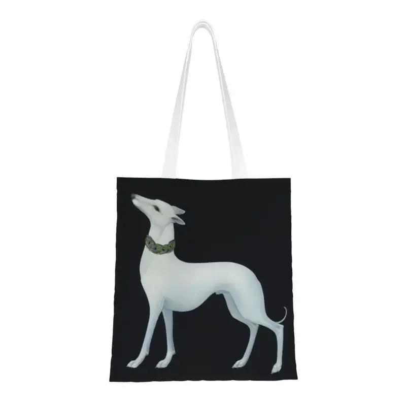 

Cute Greyhound Groceries Shopping Tote Bag Women Funny Whippet Sihthound Dog Canvas Shoulder Shopper Bags Big Capacity Handbag