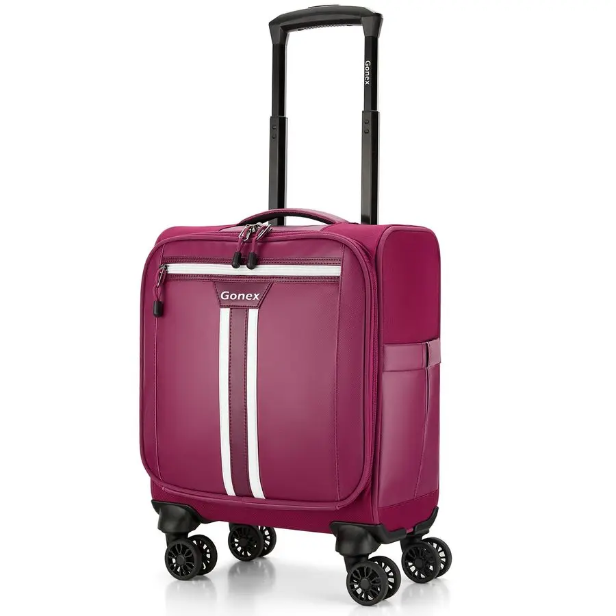 

inch Underseat Carry On Luggage with Spinner Wheels, Water Resistant PVC Wheeled Travel Bag Airline Approved, Softside Small Rol